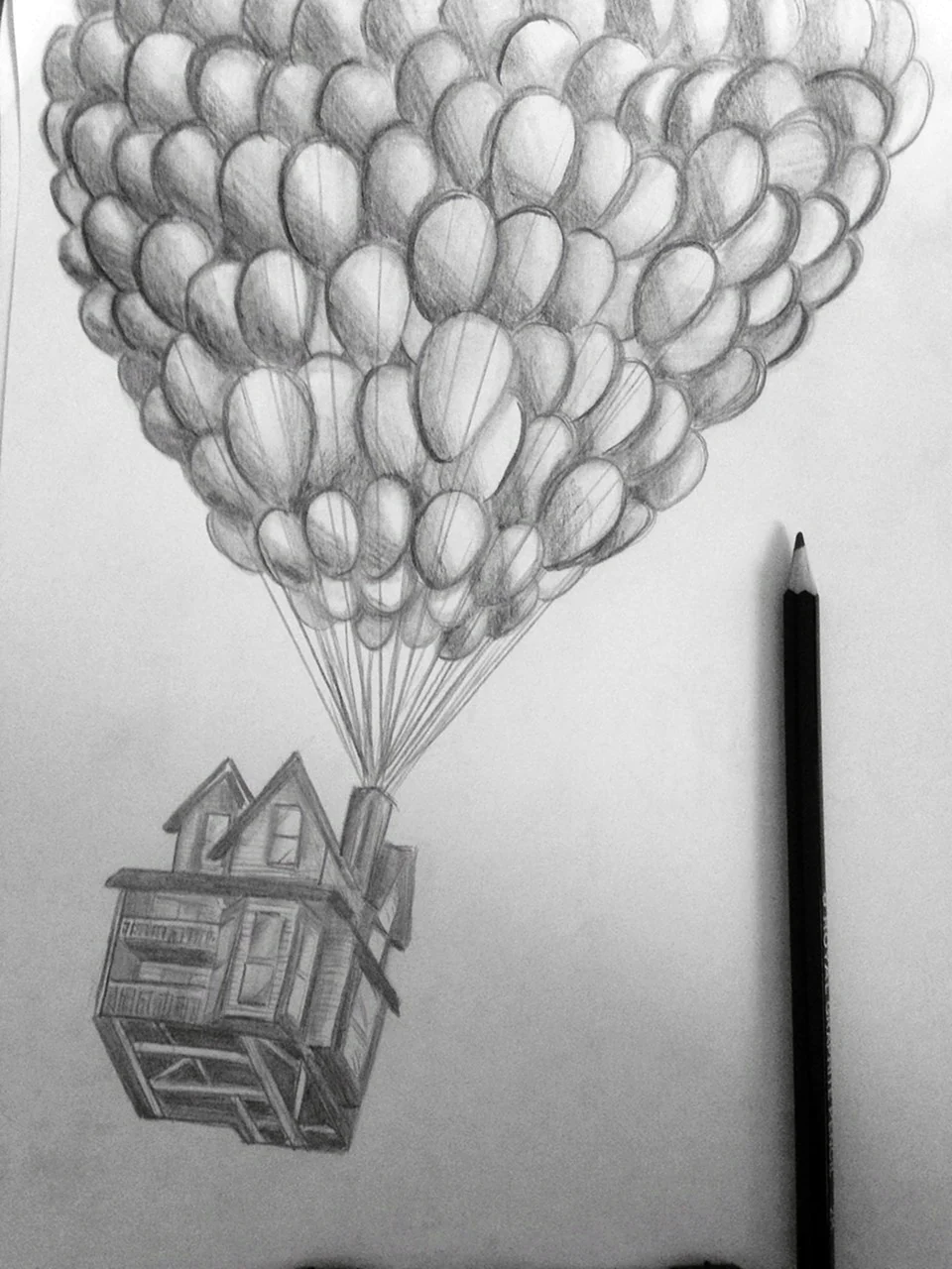 Воздушный шар карандашом