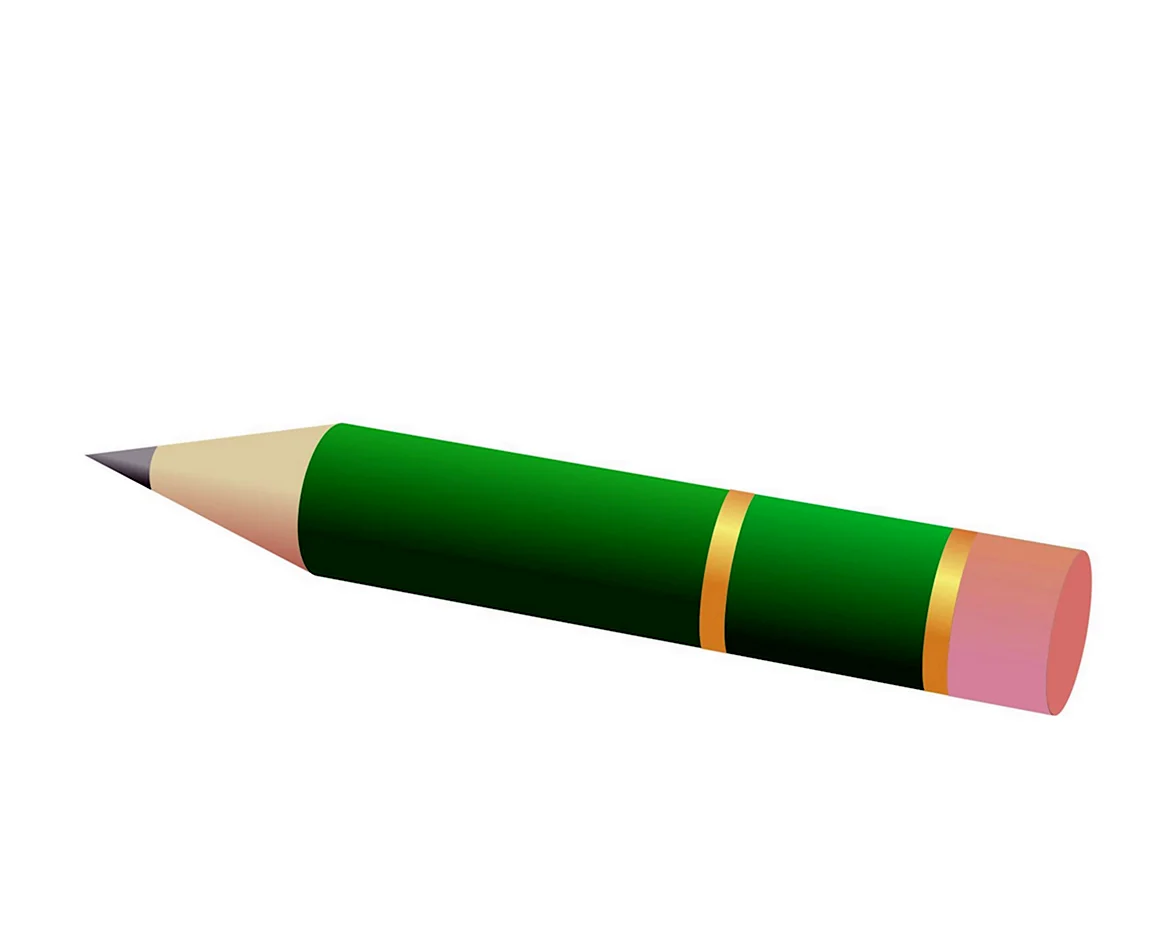 Зеленый карандаш на прозрачном фоне