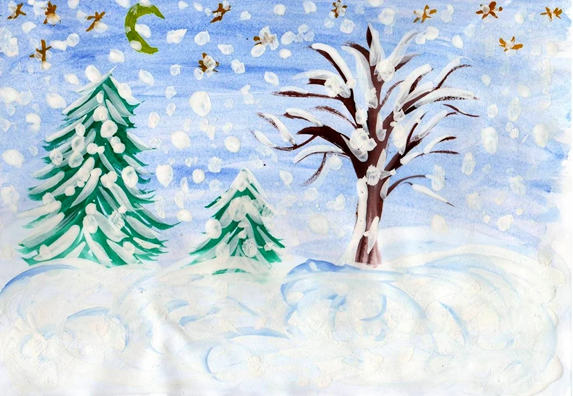 Зима рисунок