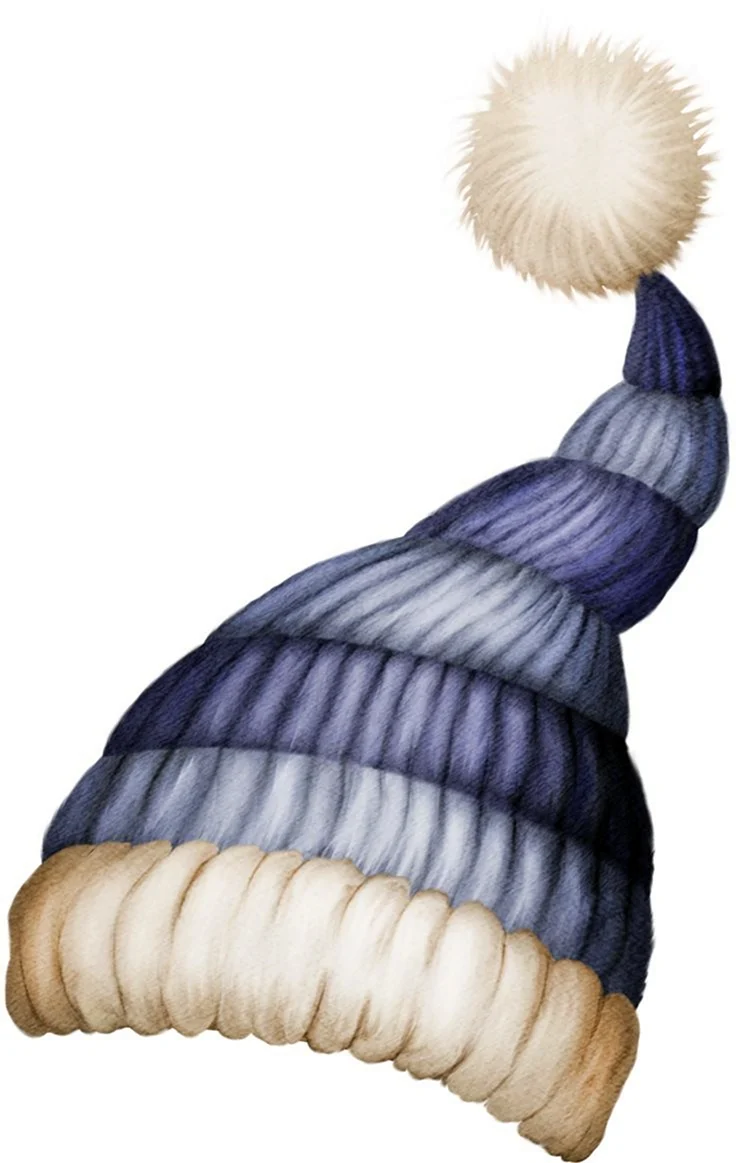 Зимняя шапка на белом фоне
