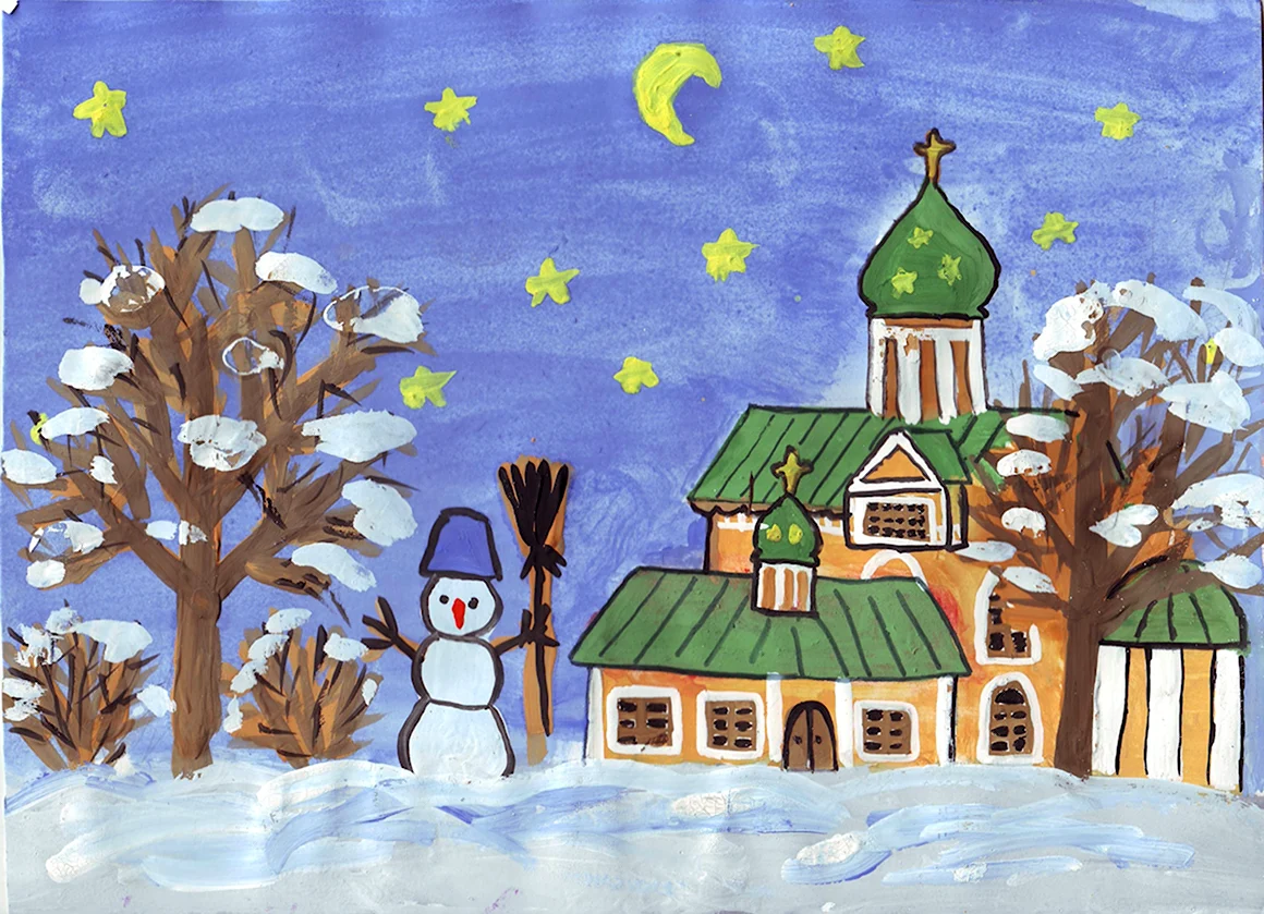 Зимняя Церковь рисунок