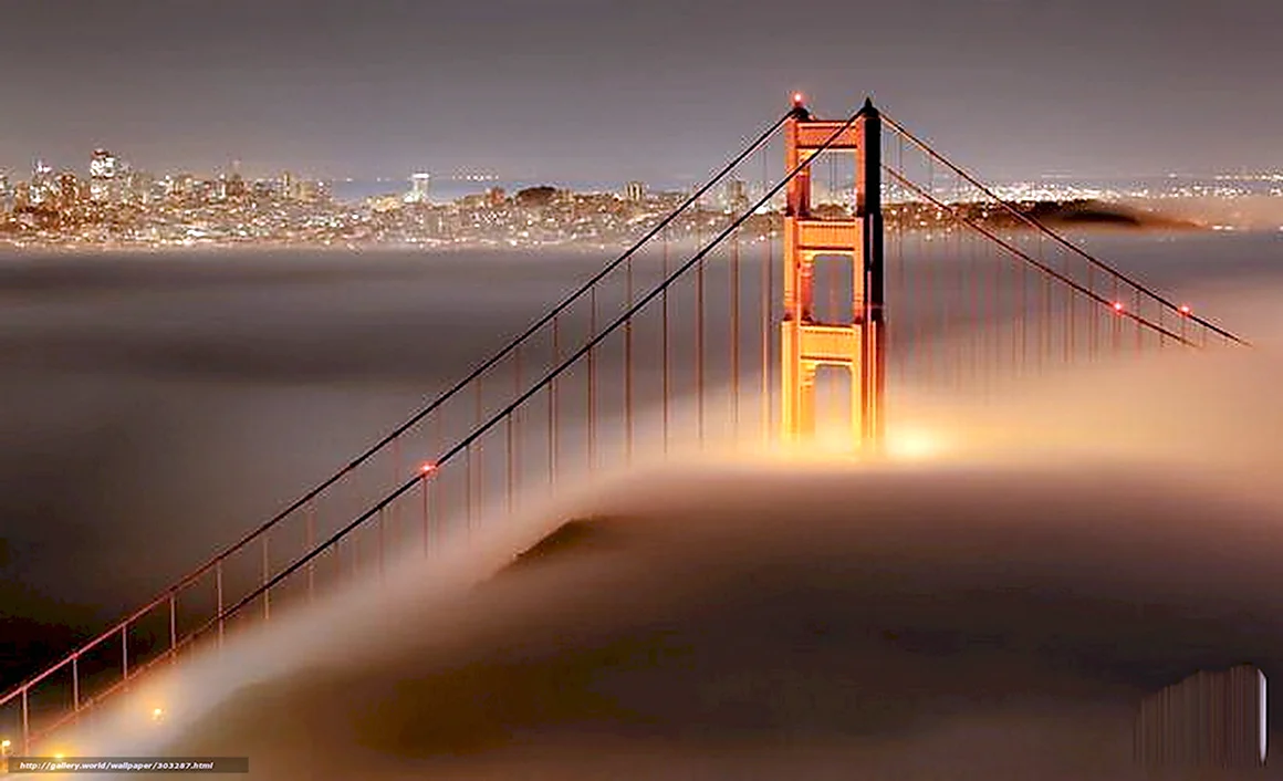 Золотые ворота Сан-Франциско в тумане